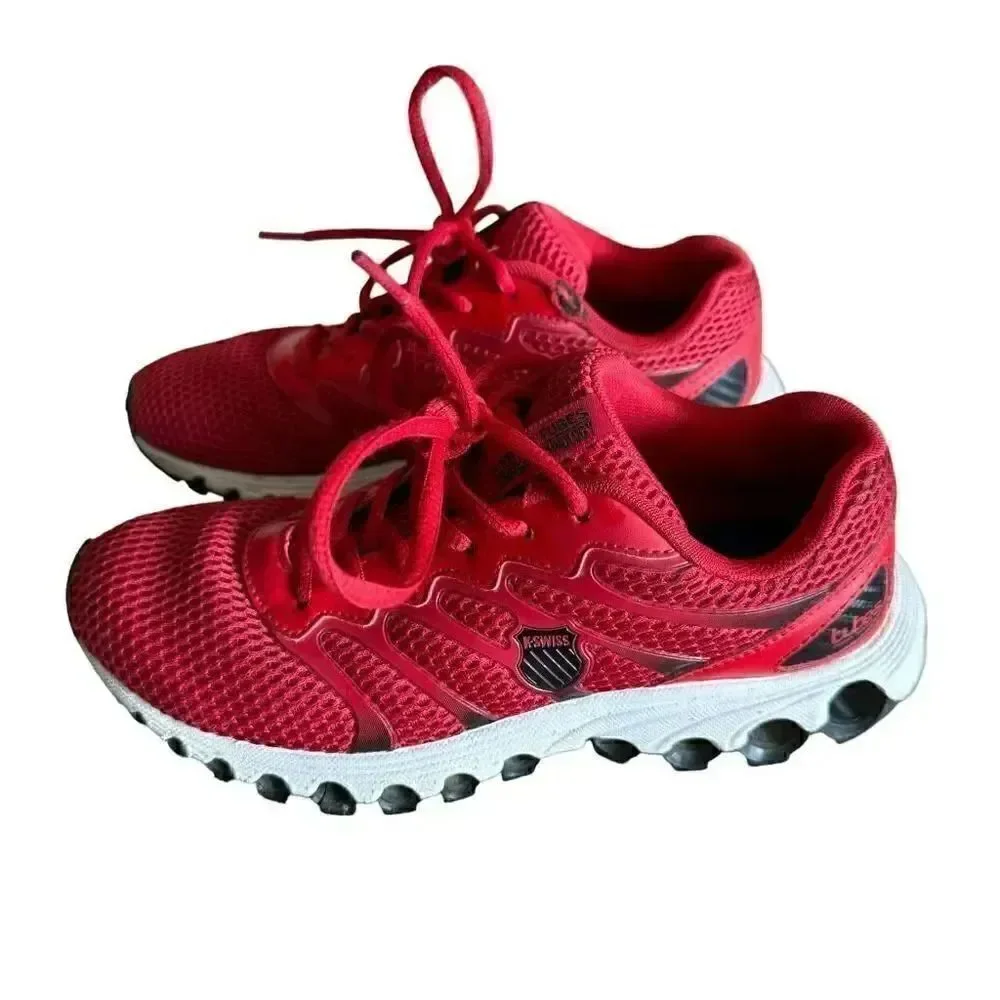 K-Swiss Youth Tubes 200 Shoe Lightweight Breathdable Red Sporty Sneakers SZ 5